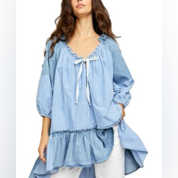 Free People Blue Striped Dress - Picture 4 of 4